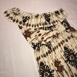 Tribal Print One Shoulder Maxi Dress